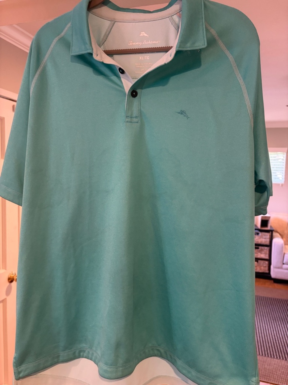 Tommy Bahama Aqua Green Short-Sleeve Polo